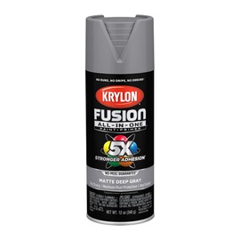 Krylon K02914007 Fusion All-In-One, Matte, Deep Gray, 12 oz.