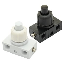 240V 2Amp Electrical Press Button On/Off Switch for Panel Mount Lamps Fans Projects (White)