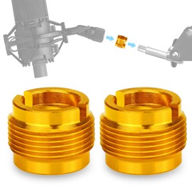 2 PCS Boom Arm Adapter - Mic Stand Screw Adapter 5/8" Male to 3/8" Female Screw Thread Adapter for Microphone Stand, Shock Mount by YOUSHARES