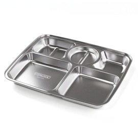 Stainlock Domestic POSCO Stainless Steel 304 Rectangular meal tray/stainless steel tray/feeding tray/feeding tray/sharing tray/compartment/diet tray for adults / 스텐락 국내산 포스코 스텐304 성인용 사각식판/스텐식판/배식판/급식판/나눔식판/칸칸/다이어트식판