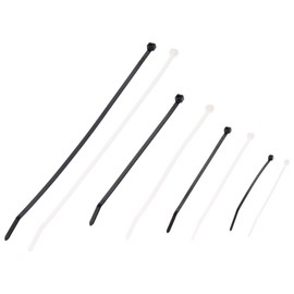 pandouitto Nylon Cable Ties Small Pack (Natural, Weather Resistant Black) KB – 550