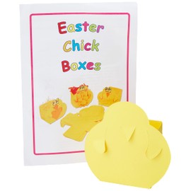 Springboard Easter Chick Boxes Craft Kit - Pre-Cut Easter Activities for Children to Make Chick Shaped Boxes, Learn About 2D and 3D Shapes, and Develop Fine Motor Skills - 30 Pack
