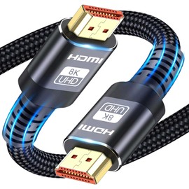 ATETEO 10K 8K HDMI Cable 2.1, 1M Ultra HD Cable High-Speed Lead 48Gbps, HDMI Cables (8K@60Hz 7680x4320, 4K@120Hz) Supports Dynamic HDR, eARC, Dolby Atmos and More