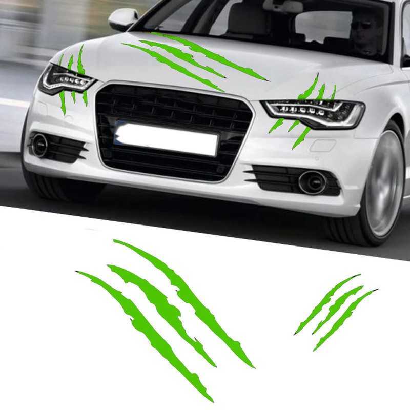 2Pcs Car Hood Cover Sticker Claw Mark Style Universal Engine