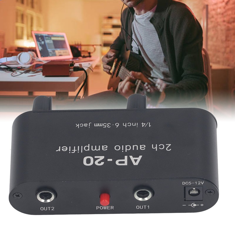 2CH Sound Amp Preamplifier Balanced Input 1/4in 6.5mm Gain Independent