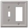 Amerelle 149TRBN 1TGL/1RKR BN WALL PLATE, Single Toggle/Single Rocker-GFCI, Brushed