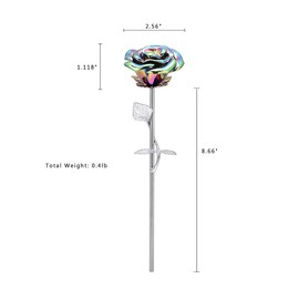 XSMZB Rose Flower Cremation Urns for Ashes Long Stem Colorful Rose Flower Cremation Jewelry for Ashes Eternal Love Memorial Funeral Urn Holder for Pet/Human (Colorful+Silver)