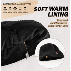 Wmcaps Warm Beanie for Men Women, Fleece Lined Beanie Warm Winter Caps Unisex Fashion Knit Cuffed Cap (Black)