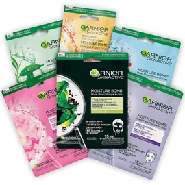 Garnier SkinActive Moisture Bomb Sheet Masks Combo Set, With Hyaluronic Acid, Hydrates & Softens Skin, Pack of 6 (6x28g)