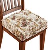 Collections Etc Thick Padded Tapestry Booster Tufted Chair Cushion Blue