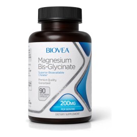 Biovea Magnesium Bis-glycinate 200 Mg 90 Capsulas Vegetarianas De Bis-glinato De Magnesio Que Ayuda A Mantener El Buen Funcionamiento Muscular Y...   