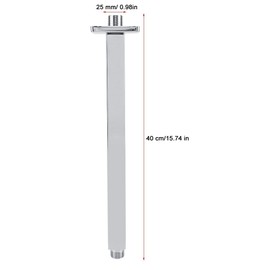 TOPINCN Stainless Steel Top Shower Arm Pipe Wall Mount for Bathroom Ceiling Shower Long Shower Extension arm Shower Arm Extension(16in)