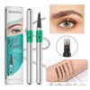 2 Pcs Microblading Eyebrow Pen Set with Eyebrow Brush, 3D