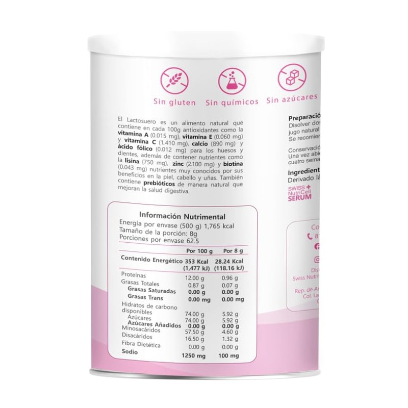 Femme Lactosuero en Polvo Natural, Nutrición y Cuidado para la