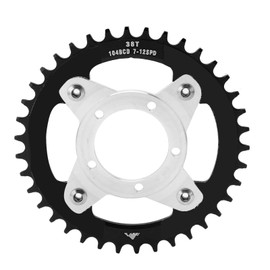 104BCD Electric Bike Chainring and Adapter 38T Aluminum Alloy CNC Cutting For Bafang Central Drive Motor BBS01 Black
