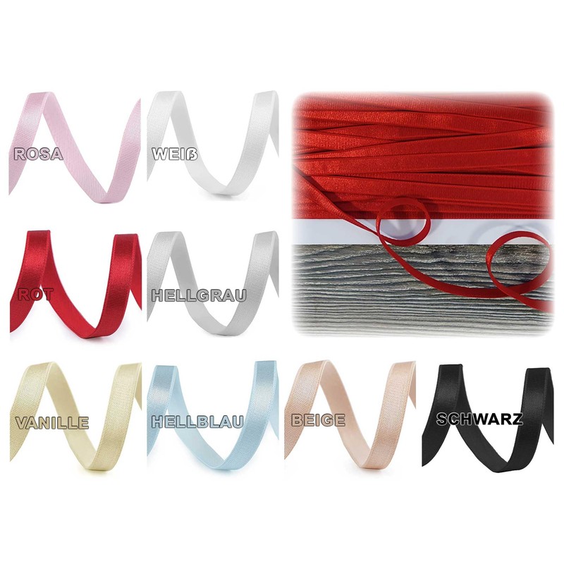 maDDma Satin Elastic Band Bra Strap from 1 m x