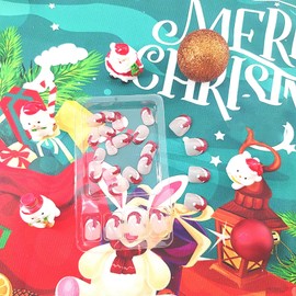 Christmas Nails Press ons Oval Press on Nails Short Fake Nails with Red Santa Hat Glitter Design Glue on Nails Xmas Light Pink Full Cover False Nails Glossy Christmas Stick on Nails for Women 24Pcs