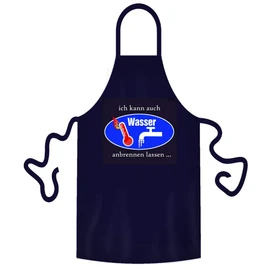 teprovo Men's BBQ Apron Cooking Apron Bib Apron Men Gift Cooking BBQ 116 cm Dark Blue Kitchen Apron, Let water burn