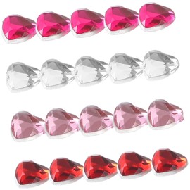 jojofuny 400pcs Heart Rhinestones Acrylic Flatback Gems for DIY Crafts Card Dress Decoration Multi Color Light Red Light Pink Rose Red White for Jewelry Scrapbooking Cell Phone Cases