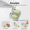 Green Toothpicks Sticks with Travel Case, Floss Pick Dispenser refillable,