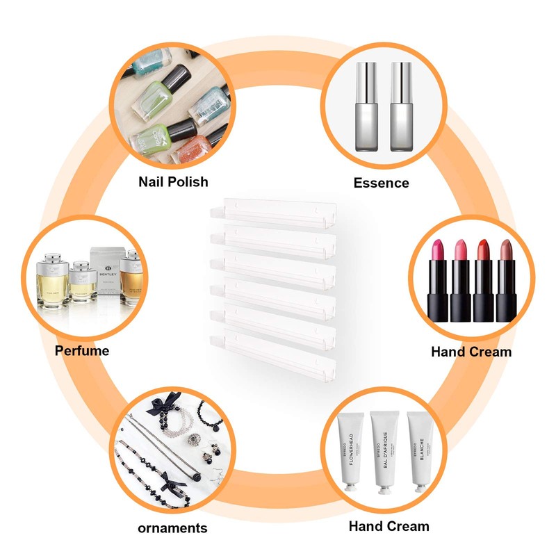 BTremary Acrylic Shelves Nail Polish Wall Mounted Holder Paint Organizer