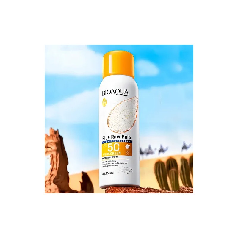 Protector Solar Con Extracto De Arroz Aclara Unifica Tono Bioaqua