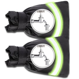 SPORTYOUTH Outdoor Faucet Cover for Winter Freeze Protection, 2 Packs Thick 7.09''W x 9''H Water Socks Pipe Insulated Waterproof Hose Bib Spigot Backflow Cover