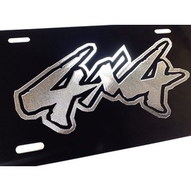 Engraved 4X4 Four Wheel Drive Car Tag Diamond Etched Vanity Front License Plate