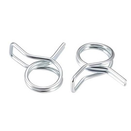 uxcell Double Wire Spring Hose Clamp 6mm Fuel Line Silicone Hose Tube Spring Clips Zinc Plated 10Pcs