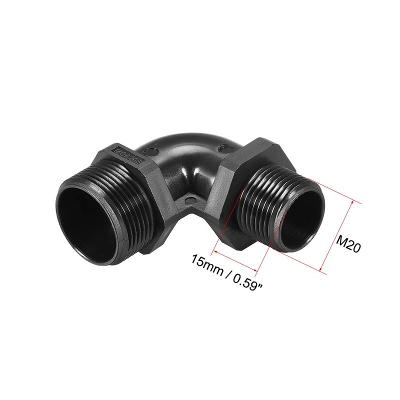 sourcing map M20 Cable Gland, 90 Degree Waterproof IP68 Nylon