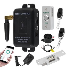 ReaIOKbii WiFi Tuya Door Access Control Kit, Home Security System, Wireless Gate Door Opener, Remote Control, Release with NC, Fail-Proof, Electric Lock