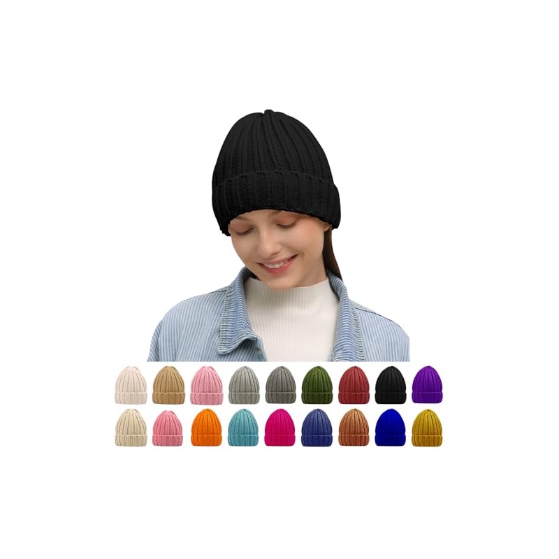 Rosoz Winter Hats for Women Warm Thick Soft Stretch Cable
