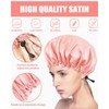 LOZTBUE Pack of 2 Pink Waterproof Shower Cap, Reusable Shower