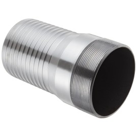 Dixon ST50 Unplated Steel Hose Fitting, King Combination Nipple Threaded End with No Knurl, 5" NPT Male x 5" Hose ID Barbed