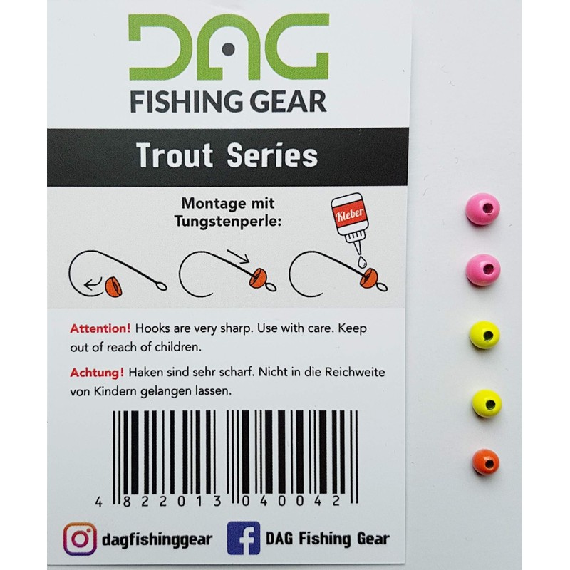 FishUp Tungsten and Hooks with Eye Size 6