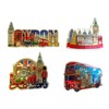 8 London Souvenirs Shiny Photo Magnets - Union Jack British