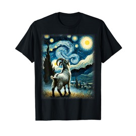 Goat Star Gazer - Artistic Van Gogh Style Starry Night Goat T-Shirt