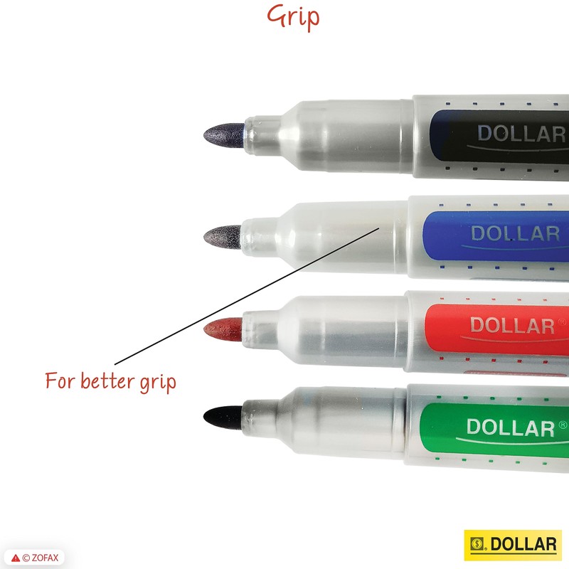DOLLAR 4 x 2.0mm Bullet Tip Allmark BLACK BLUE RED