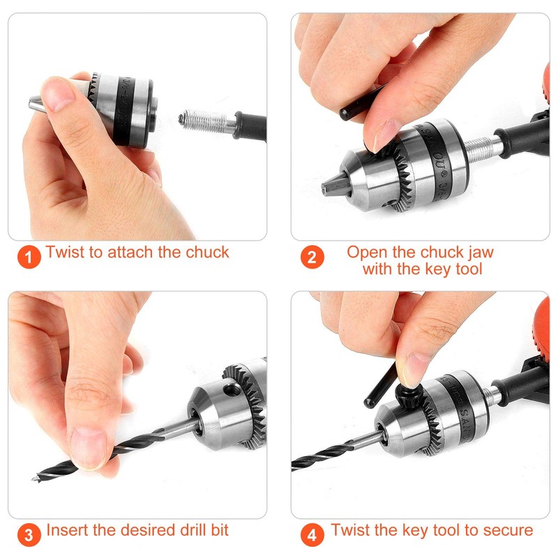 3/8 inch Hand Drill Manual Hand Crank Drill with 8Pcs
