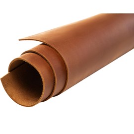 Full Grain Crazy Horse Leather Sheets - Heavy-Duty 1.8-2.1mm Oil-Tanned Cowhide for Crafting, Vintage Distressed Tooling Leather (12"x24", Bourbon Brown)