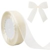 JaoZuyard Ivory White Organza Chiffon Ribbon 1 inch X 50