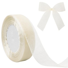 JaoZuyard Ivory White Organza Chiffon Ribbon 1 inch X 50 Yard