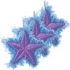 3pcs Denim Star Iron on Patches, 2.55in, Purple