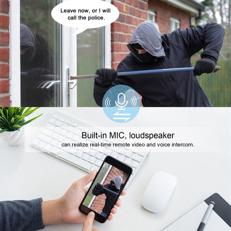 Vikye WiFi Surveillance Camera, 1080P 360° View Home Camera Smart