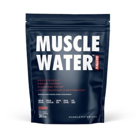 MuscleWater Five-in-One Workout Drink. Build Muscle + Energy + Focus + Rapid Recovery & Rehydration. 5g Creatine, L-Citrulline, 300mg Caffeine, BCAA, Electrolytes, Multivitamin, 0 Sugar (Fruit Punch)