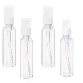 Pack of 4 100 ml Airless Pump Bottle Pump Dispenser Transparent Empty Cream Dispenser Travel Bottle for Filling Plastic Pump Bottle Refillable Plastic Bottles for Cosmetics Shampoo Lotion