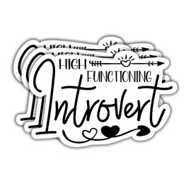 3Pcs High Functioning Introvert Humorous Quotes Vinyl Stickers Durable for Laptops Water Bottles Phones Tumblers Notebooks Cars Mugs Size 2 x 3 Inch