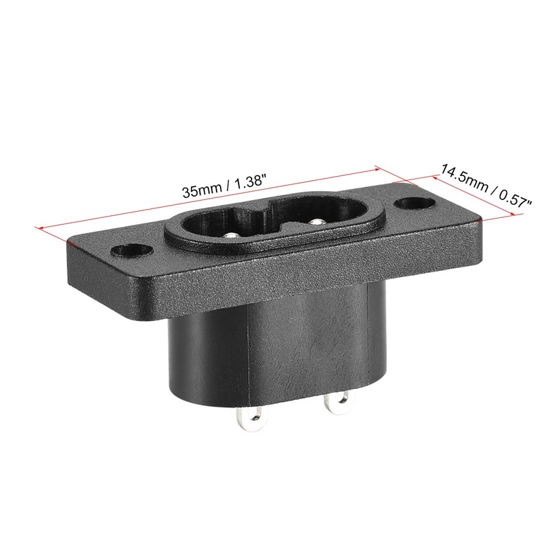 uxcell C8 Panel Mount Plug Adapter AC 250V 6A 2