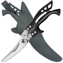 ANDONG Kitchen Scissors Heavy Duty Kitchen Shears, Poultry Scissors Professional,Kitchen Utensils,Cooking Scissors, Kitchen Gadgets,Black