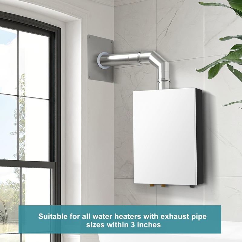 Vent Kit 3.15-inch stainless steel ventilation wall sleeve, extendable, for